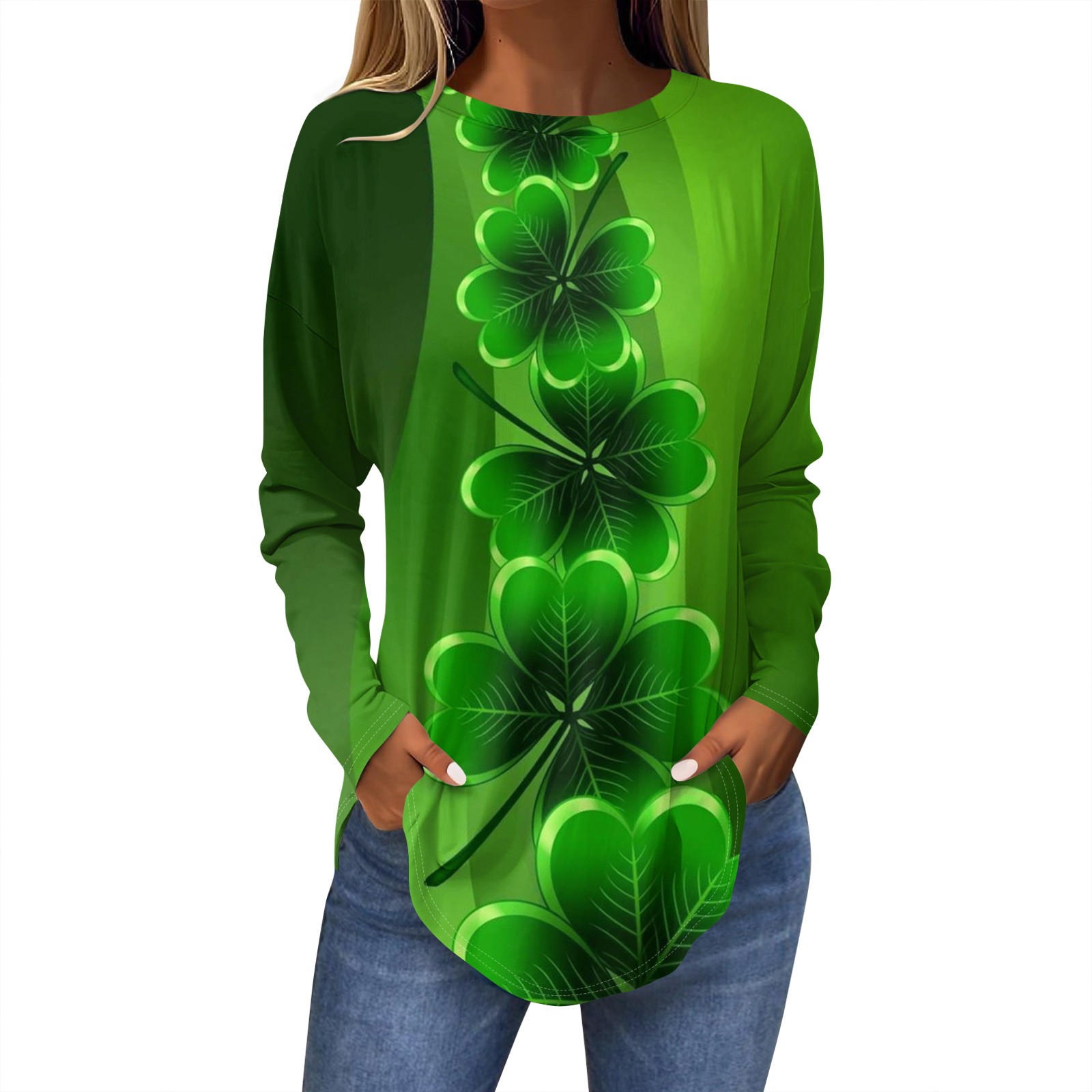 Women's Happy St Patrick's Day Shirt - Cute Shamrock Graphic Tee, Lucky Irish Short Sleeve Top - View #11